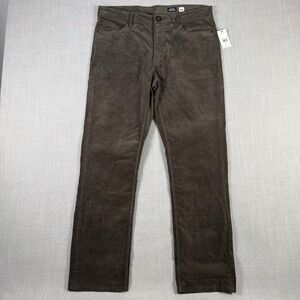 Volcom Pants Men's Size 34x32 Brown Corduroy Solver Modern Straight Skate Chino
